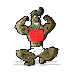 cartoon muscle man