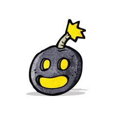 crazy bomb symbol cartoon N5