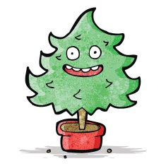 cartoon happy christmas tree