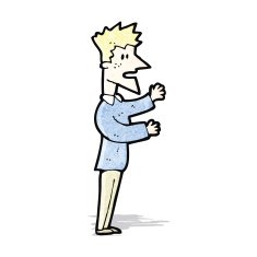 cartoon stressed blond man