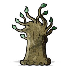 cartoon spooky old tree N3
