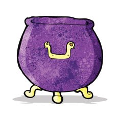 cartoon spooky cauldron