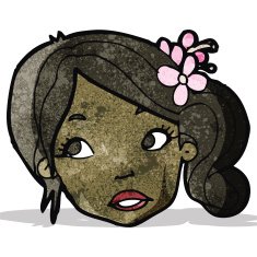 cartoon pretty woman's face