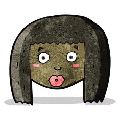 cartoon surprised woman's face