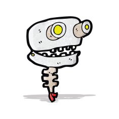 cartoon old robot head