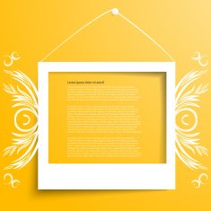 Vector white frames on the yellow wall N2