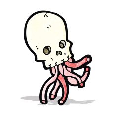cartoon gross skull N6