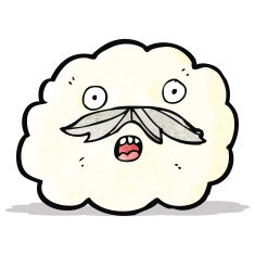cartoon cloud with mustache