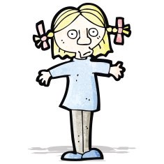 cartoon surprised blond girl