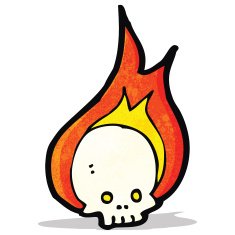Cartoon Flaming Skull N11