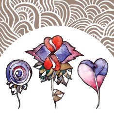 Watercolor flowers card