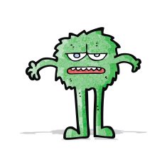 cartoon angry little monster