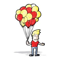 cartoon man selling balloons N3