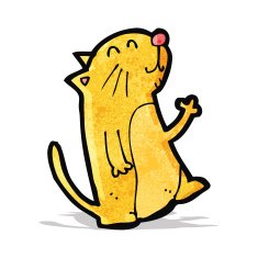 cartoon waving cat