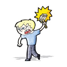 cartoon angry blond boy N2