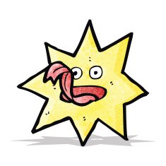 cartoon star with tongue