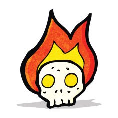 Cartoon Flaming Skull N12