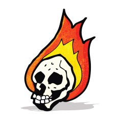 Cartoon Flaming Skull N13