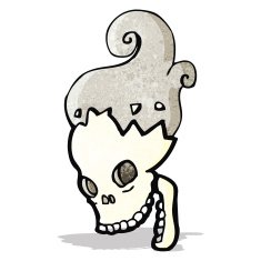 cartoon haunted skull N6