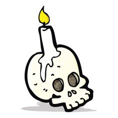 cartoon skull candle