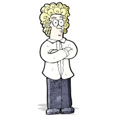 cartoon blond man with curly hair