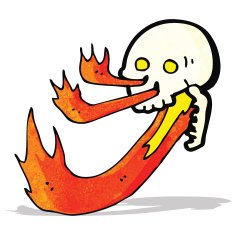 cartoon fire breathing skull N2