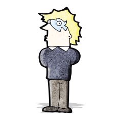cartoon man with lighting bolt face paint