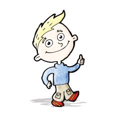 cartoon man giving thumbs up sign