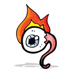 cartoon burning eyeball N2