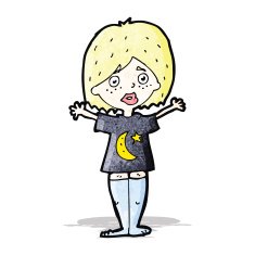 cartoon woman in night clothes N2