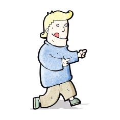 cartoon excited man