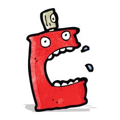 cartoon aerosol can
