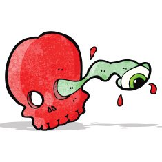 cartoon gross skull N9