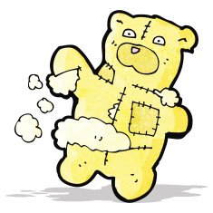 cartoon torn teddy bear