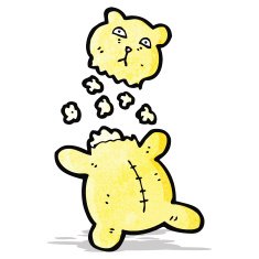 cartoon torn teddy bear N3
