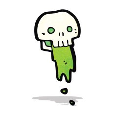 gross slimy skull cartoon