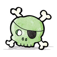 cartoon spooky pirate skull N2