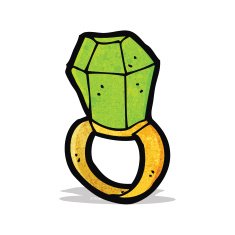 cartoon giant emerald ring