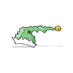 cartoon green christmas hat