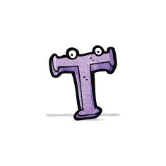 cartoon letter t with eyes N2