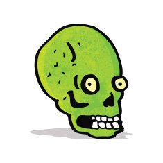 spooky green skull cartoon N2