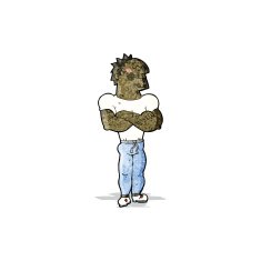 cartoon proud muscular man N2