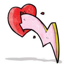 cartoon lighting bolt heart N2