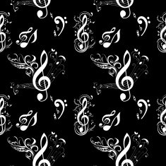 Seamless Pattern of Music Notes