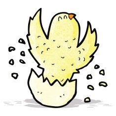 cartoon hatching bird