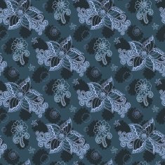 Seamless abstract blue floral pattern