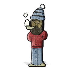 Cartoon Man Smoking Pipe N2