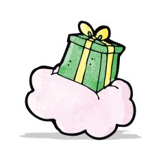 present on cloud cartoon