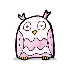 cartoon pink owl