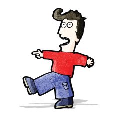cartoon pointing man N11